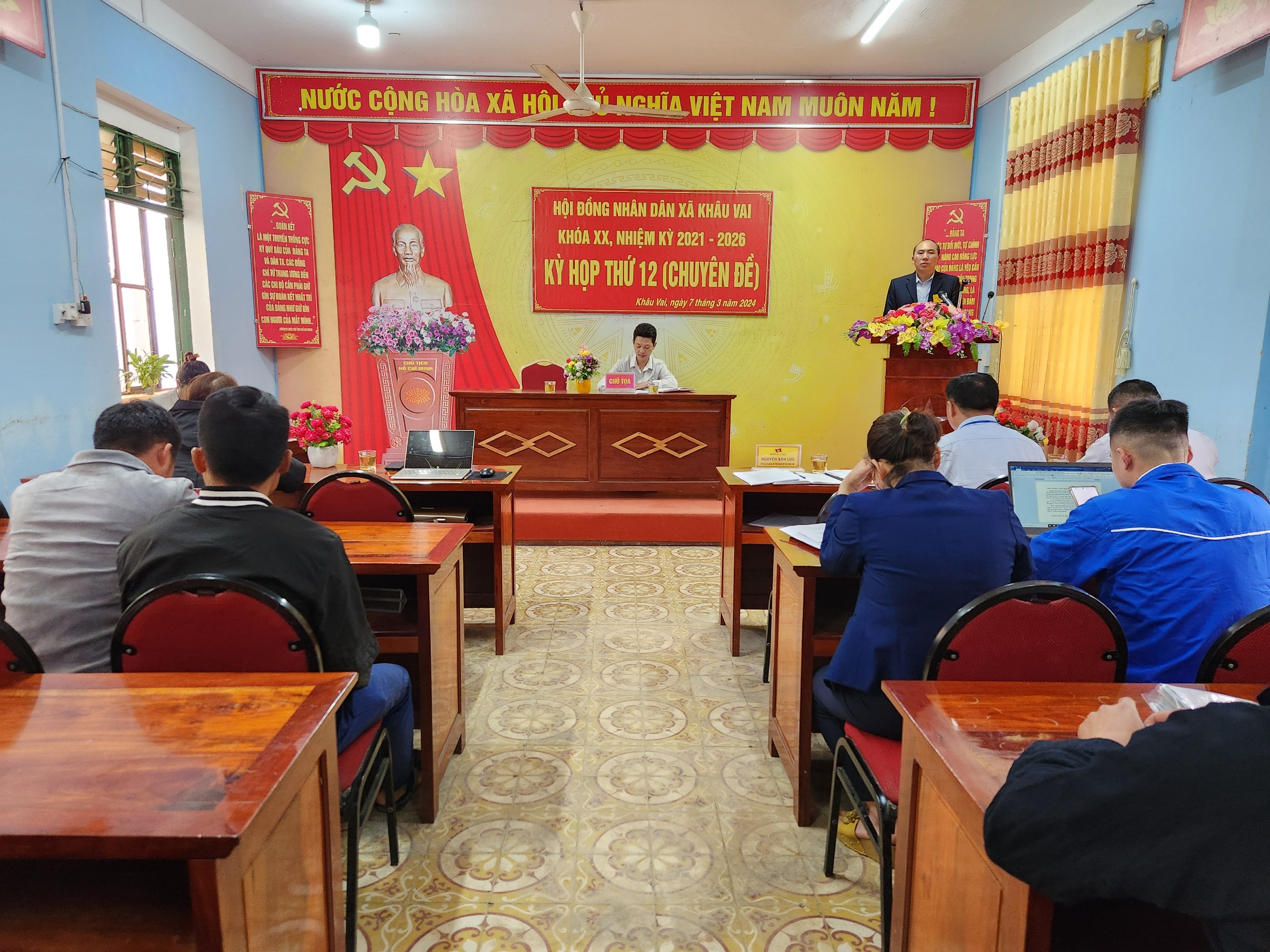 Hội đồng nhân dân xã Khâu Vai tổ chức kỳ họp thứ 12