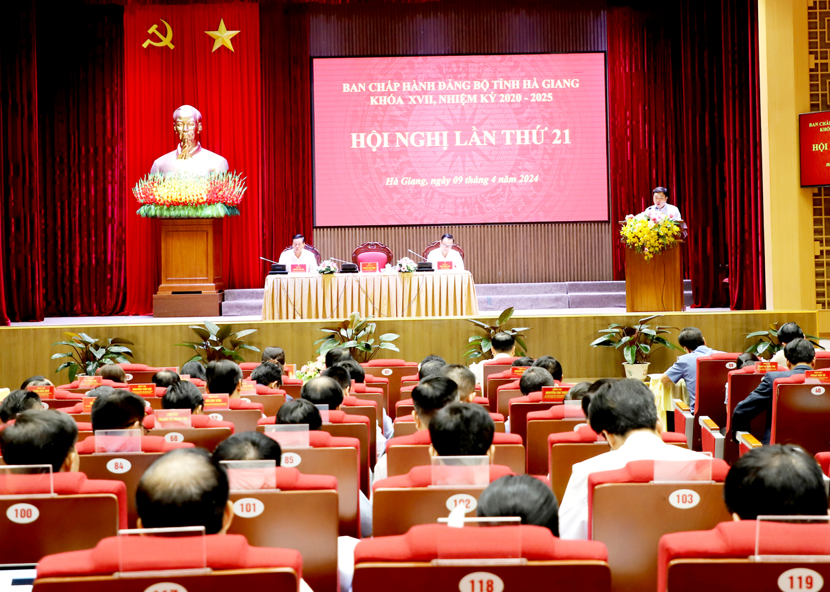 Hội nghị BCH Đảng bộ tỉnh lần thứ 21