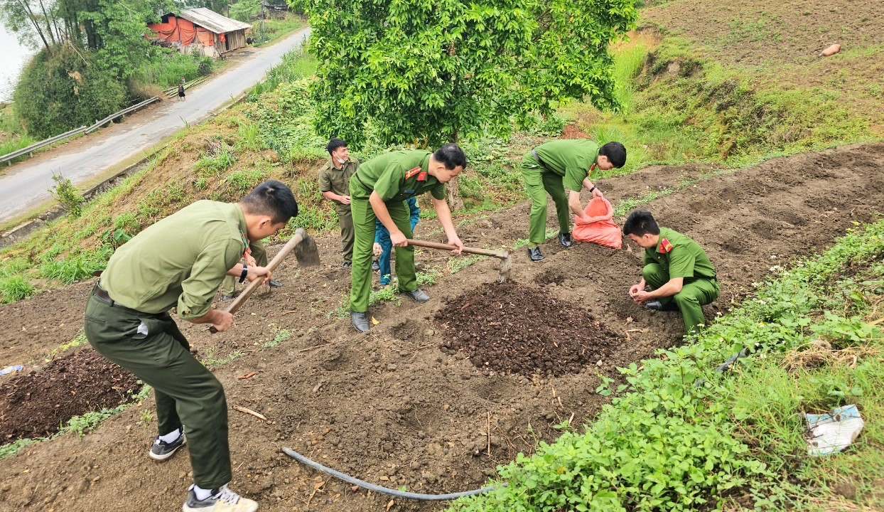 Công an huyện Mèo Vạc: Giúp dân cải tạo vườn tạp