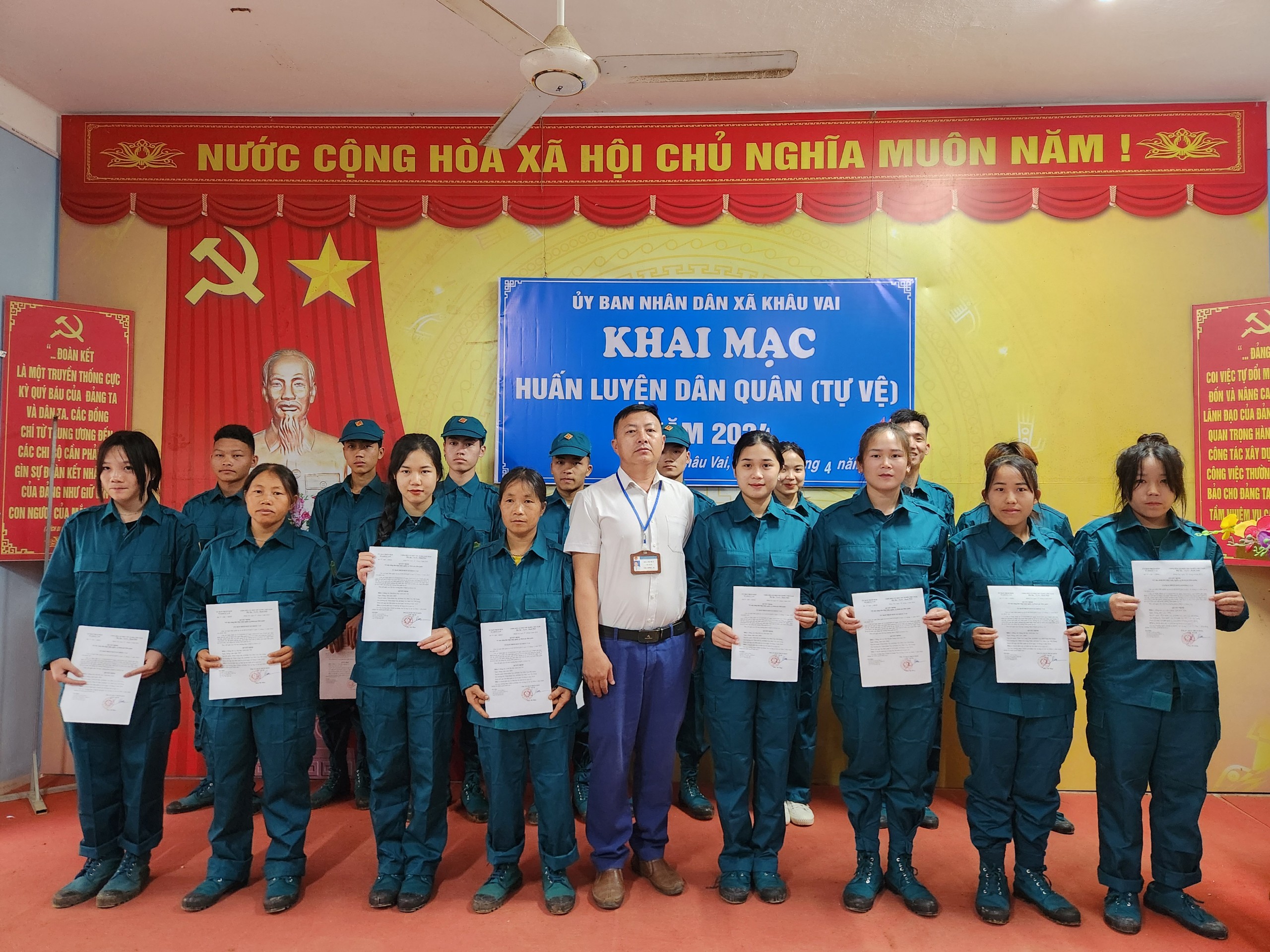 Xã Khâu Vai tổ chức huấn luyện dân quân tự vệ năm 2024